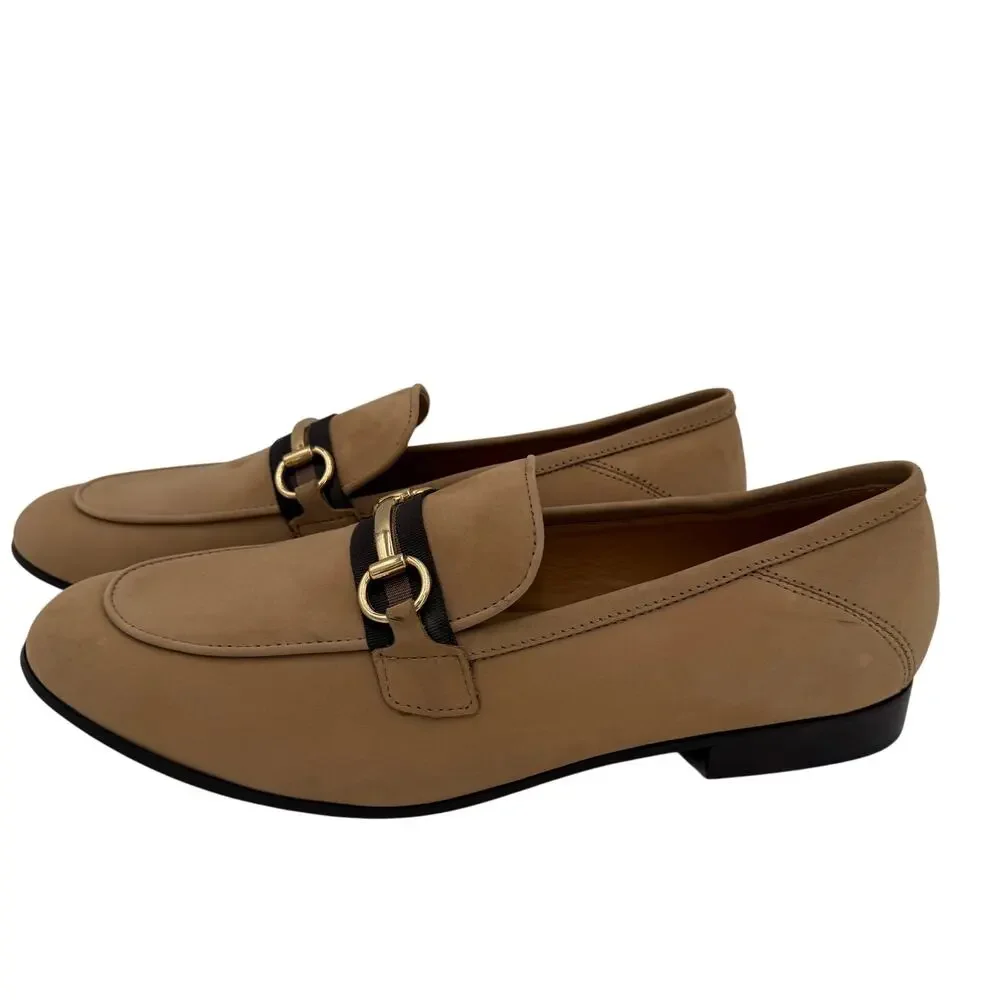 Aldo Men's Tan Leather Slip On Buckle Loafers Size 11